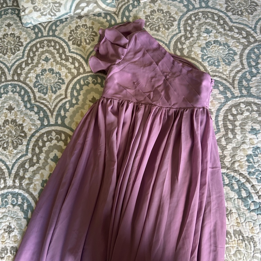 Elegant One-Shoulder Purple Kids Dress